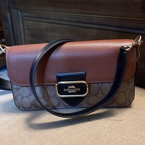Coach Two-Tone Brown Crossbody Bag